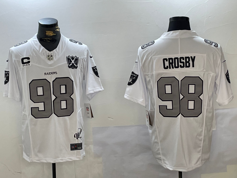 Men's Las Vegas Raiders Maxx Crosby #98 White Jersey